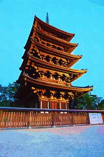 illust, , , , , ,  ,  , .,Kofuku-ji   Storeyed Pagoda, ,  ,  Storeyed Pagoda,  