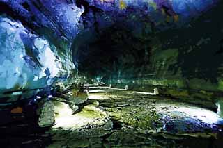 illustration,material,free,landscape,picture,painting,color pencil,crayon,drawing,An overabundance of vigor cave, Manjang gul Cave, Geomunoreum Lava Tube System, volcanic island, basement