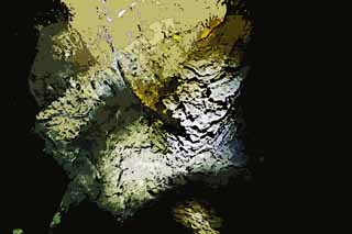 illust, materiale, libero panorama, ritratto dipinto, matita di colore disegna a pastello, disegnando,Il soffitto della sovrabbondanza di caverna di vigore, Manjang gul Caverna, Geomunoreum sistema di tubo lavico, isola vulcanica, cantina