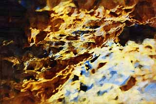 illust, materiale, libero panorama, ritratto dipinto, matita di colore disegna a pastello, disegnando,Caverna di Ssangyong, Stalattite, stalagmite, caverna composta, Io sono fantastico