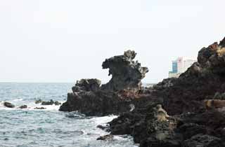 fotografia, materiale, libero il panorama, dipinga, fotografia di scorta,Testa di dragone Rock (Yongduam), Testa di dragone Rock, Yongduam, roccioso, spiaggia