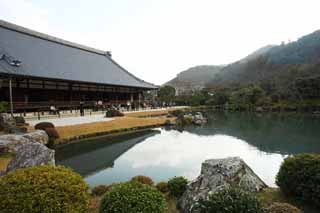 photo,material,free,landscape,picture,stock photo,Creative Commons,Tenryu-ji garden, Chaitya, pond, world heritage, Sagano