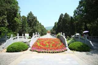 foto,tela,gratis,paisaje,fotografa,idea,Ming Xiaoling mausoleo, Tumba, Puente de piedra, Un enfoque para un santuario, Pavimento de piedra