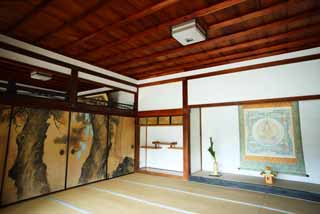 fotografia, material, livra, ajardine, imagine, proveja fotografia,Ninna-ji Templo fusuma quadro, Fukui multam vela de tempo, Quarto de Japons-estilo, Pintura tradicional japonesa, mandala
