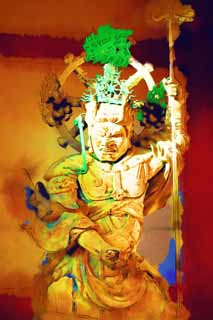 illust,tela,gratis,paisaje,fotografa,idea,pintura,Lpiz de color,dibujo,Temple White Guardian de Ninna - ji de la estatua de este, Corone cuatro Devas, Idea Buddhist, Tutor deidad, Tutor deidad de dios de Buddhism de la justicia