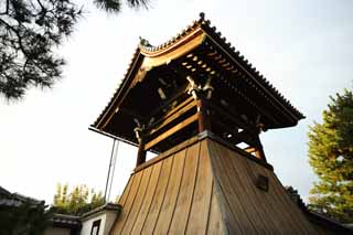 Foto, materieel, vrij, landschap, schilderstuk, bevoorraden foto,Myoshin-ji Tempel klokje toren, Egen Kanzan, Tempel klokje, De bloementuin paus, Tempel behorend bij de Zen sekte