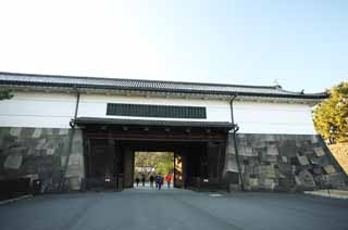photo, la matire, libre, amnage, dcrivez, photo de la rserve,Palais imprial Sakurada-mon porte, Ishigaki, palais, Passage Watari sous une tourelle, Edo-jo Chteau