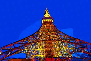 illust, materiale, libero panorama, ritratto dipinto, matita di colore disegna a pastello, disegnando,Torre di Tokio, raccolta torre di onda elettrica, Io me l'accendo, Un'antenna, Un osservatorio