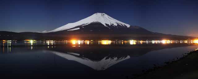 fotografia, material, livra, ajardine, imagine, proveja fotografia,Mt. Fuji, Fujiyama, As montanhas nevadas, superfcie de um lago, Cu iluminado pelas estrelas