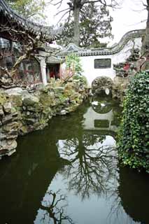 foto,tela,gratis,paisaje,fotografa,idea,Canal navegable de jardn de Yuyuan, Jardn de casa de santuario chino, , Canal navegable, Edificio chino