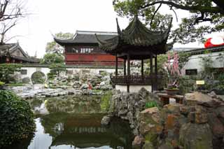 photo,material,free,landscape,picture,stock photo,Creative Commons,Yuyuan Garden, Joss house garden, , Chinese food style, pond