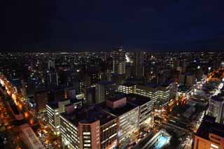 fotografia, materiale, libero il panorama, dipinga, fotografia di scorta,Una prospettiva serale di Sapporo, citt, Luminarie, luce, Io sono bello