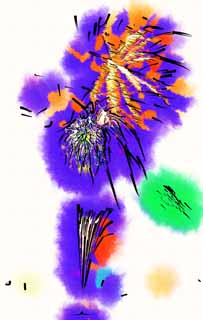 illustration,material,free,landscape,picture,painting,color pencil,crayon,drawing,A skyrocket, Gunpowder, star mine, Launching, natural scene or object which adds poetic charm to the season of the summer