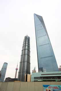 foto,tela,gratis,paisaje,fotografa,idea,Durante el desarrollo de Shangai, Mquina industrial pesada, El sitio de construccin, Tren de pelota de luz de este de reloj; una torre, Rascacielos