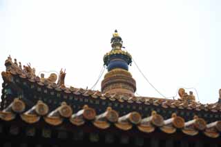 fotografia, materiale, libero il panorama, dipinga, fotografia di scorta,Una torre di Tempio di Yonghe, Tibet, catena, Soldi, Chaitya