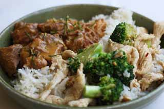 photo,material,free,landscape,picture,stock photo,Creative Commons,A bowl of the meat, broccoli, Beef, Rice, bowl