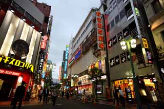 Foto, materieel, vrij, landschap, schilderstuk, bevoorraden foto,Volgens Shinjuku, Restaurant, Signboard, Pinball-trant speelautomaat, Illumineringen