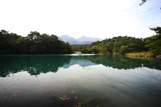 photo,material,free,landscape,picture,stock photo,Creative Commons,Lake Bishamon, forest, pond, Azure blue, Mt. Bandai-san