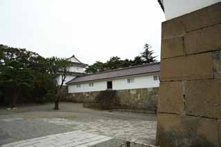 fotografia, material, livra, ajardine, imagine, proveja fotografia,Matsushiro jovem, fosso, Ishigaki, Castelo de Kurokawa, Ujisato Gamo