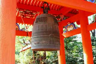 fotografia, material, livra, ajardine, imagine, proveja fotografia,Sino suspenso, Templo de Kiyomizu, sino, , 