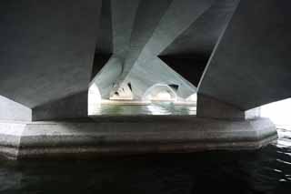 photo,material,free,landscape,picture,stock photo,Creative Commons,The art of the supporting beam, Concrete, Geometry, building, river