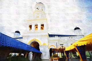 illust, , , , , ,  ,  , .,Sultan Abu Bakar Mosque, Islam, ,  ,   