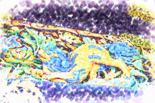 illust, materiale, libero panorama, ritratto dipinto, matita di colore disegna a pastello, disegnando,Cancello di Cinese-stile di Honganji Dell'ovest, Honganji, Chaitya, Shinran, Il giorno che vive esame di sbarra