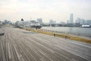 Foto, materieel, vrij, landschap, schilderstuk, bevoorraden foto,Luxueuze inzittende lijntoestel Asuka II, De zee, Schip, Ruime landingsplaats, Yokohama