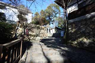 Foto, materieel, vrij, landschap, schilderstuk, bevoorraden foto,Inuyama-jo Kasteel stenige bestrating, Blanke Imperiaal kasteel, Etsu Kanayama, Kasteel, 