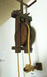 photo,material,free,landscape,picture,stock photo,Creative Commons,Meiji-mura Village Museum pulley, pulley, It is made of wood, well, Cultural heritage
