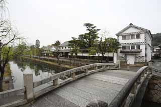 photo, la matire, libre, amnage, dcrivez, photo de la rserve,Kurashiki Nakahashi, Culture traditionnelle, pont de pierre, saule, L'histoire