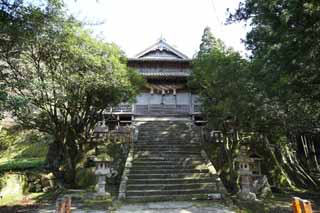 , , , , ,  ., rat   Iwami-- Sahimeyama Shrine,  stairway, Shinto  festoon, Mt. Sanbe-san,  
