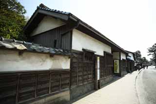 Foto, materiell, befreit, Landschaft, Bild, hat Foto auf Lager,Ein samurai-Wohnsitz von Matsue, Das Pflaster, Shiomi-Fuweg zwischen Reisfelder, Die Edo-ra, Ein dazwischenliegender samurai