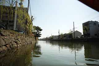 foto,tela,gratis,paisaje,fotografa,idea,Foso de castillo de Matsue - jo, Embarcacin de turismo, Embarcacin, Foso, Ishigaki